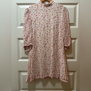 Ganni Red Floral Print Dress